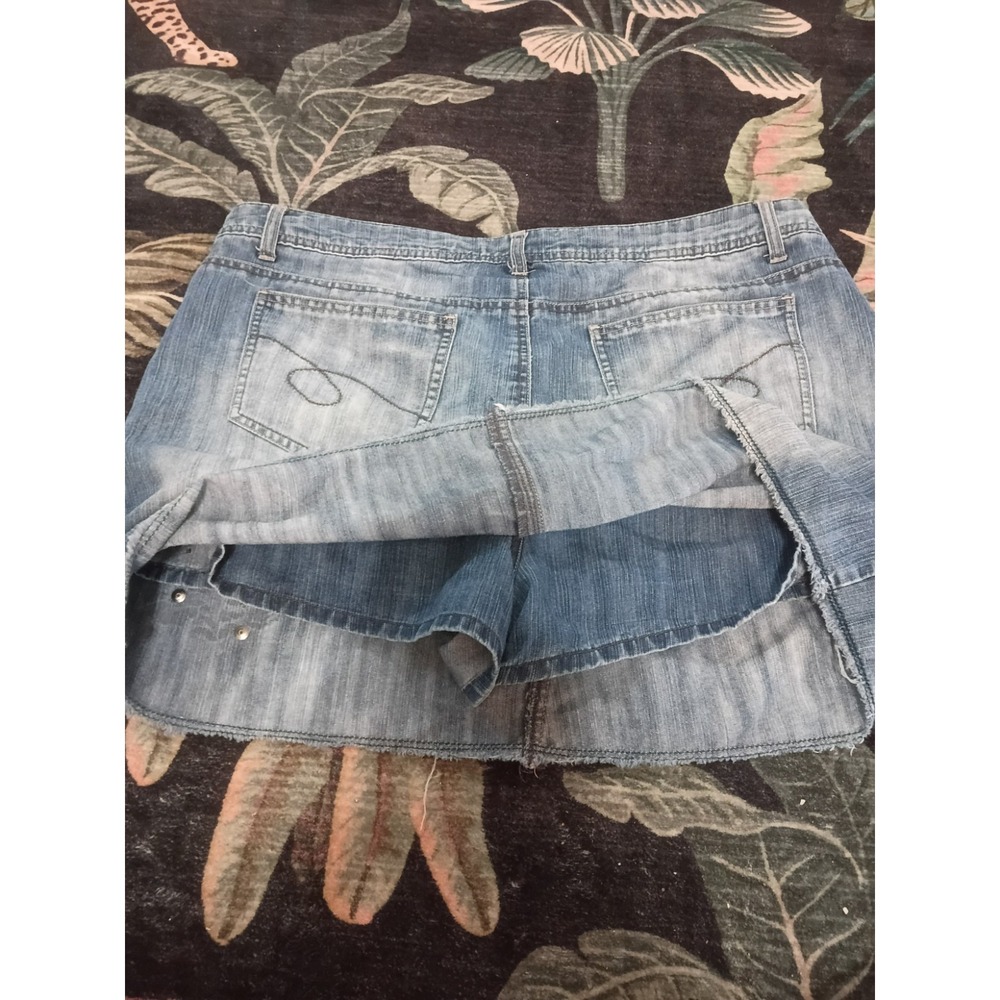 Vintage 90s Y2K Faded Glory Mini Jean Skirt Skirt Denim Women's 18 Paisley... - Picture 3 of 7
